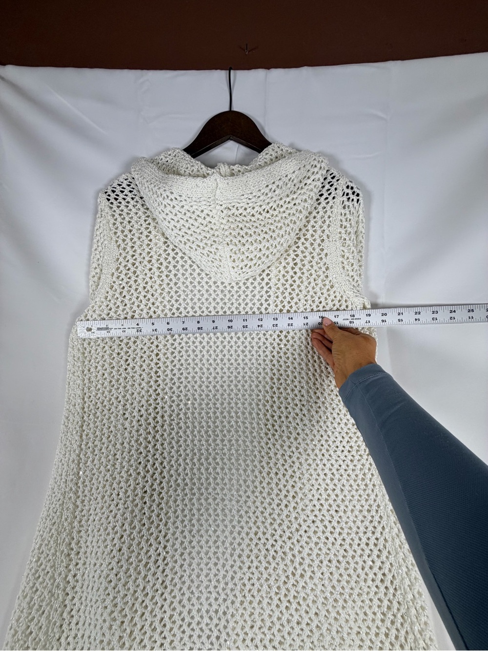 JOIE Women’s Size S Sweater Cardigan Hooded Open Front Sparkly Shimmer Knit - Picture 12 of 13